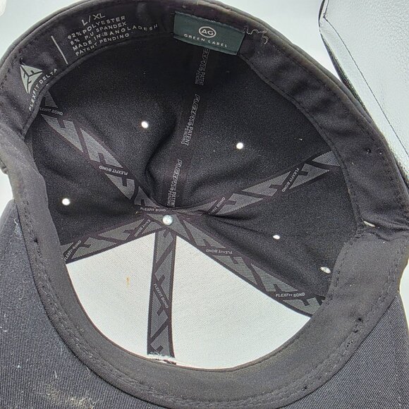 AG Green Label Adults L/XL Black Flexfit Golf Hat Delta Cap Casual Athletic - Picture 9 of 10